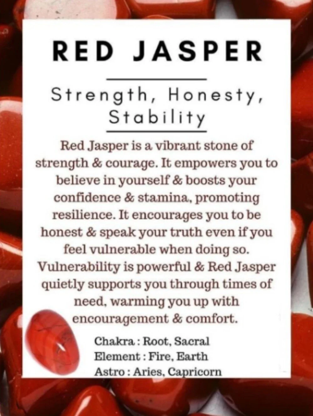 Handmade red jasper